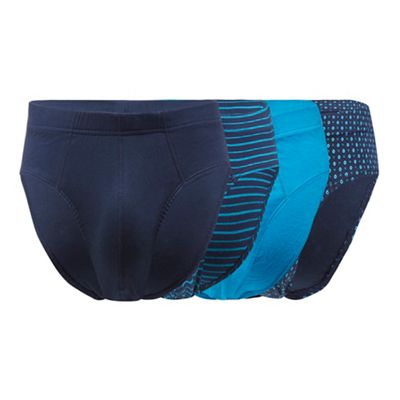 The Collection - Big and tall pack of four navy plain and patterned slips