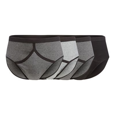 The Collection - Big and tall pack of four black and grey printed briefs
