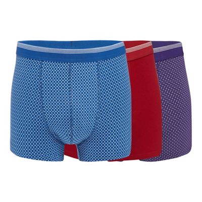 The Collection - Big and tall pack of three assorted plain and printed hipster trunks