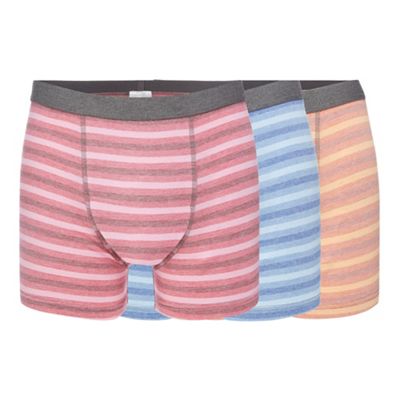 Mantaray - Big and tall pack of three assorted striped hipster trunks