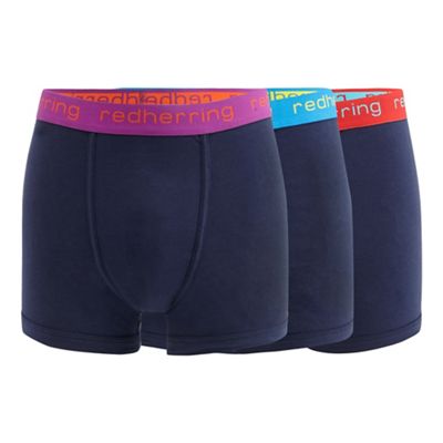 Red Herring - 3 pack navy hipster trunks