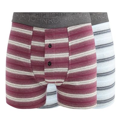 RJR.John Rocha - 2 pack purple and blue striped button boxers