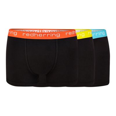 Red Herring - Pack of three black hipster trunks