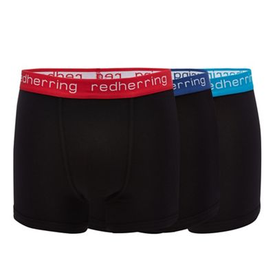 Red Herring - 3 pack black hipster trunks