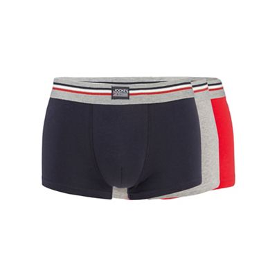 Jockey - Pack of three red navy and grey trunks