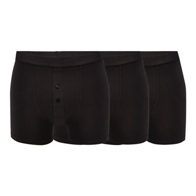 The Collection - Big and tall 3 pack black button boxers