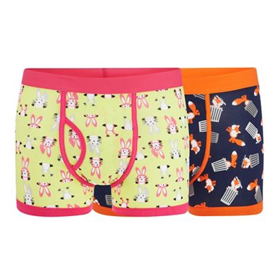 Red Herring - 2 pack fox and rabbit print keyhole trunks