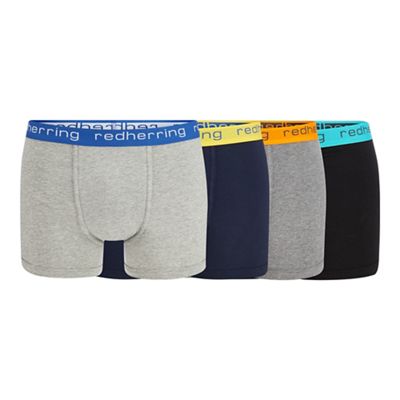 Red Herring - 4 pack grey hipster trunks
