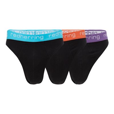 Red Herring - 3 pack black thongs