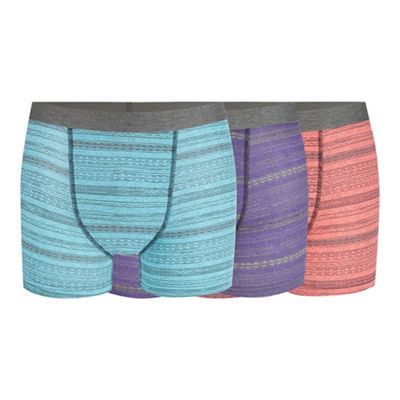 Red Herring - 3 pack assorted broken stripe print hipster trunks
