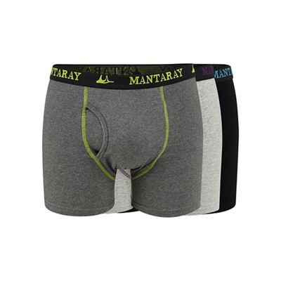 Mantaray - Big and tall pack of three black, grey and light grey trunks