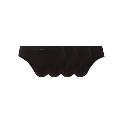 The Collection - Big and tall pack of four black slip briefs