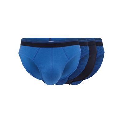 The Collection - Big and tall pack of four blue cotton slips