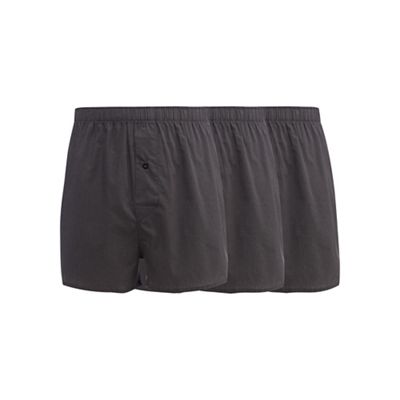The Collection - Pack of three dark grey fine striped boxers