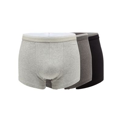 The Collection - Big and tall pack of three grey hipster trunks