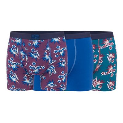 Mantaray - Big and tall pack of three assorted plain and printed keyhole trunksá