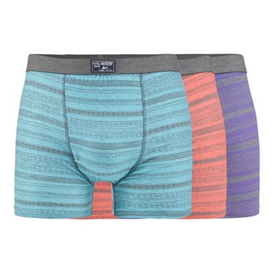 Mantaray - Big and tall pack of three assorted patterned hipster trunks