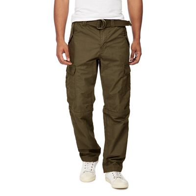 Mantaray - Khaki cargo zip off leg trousers