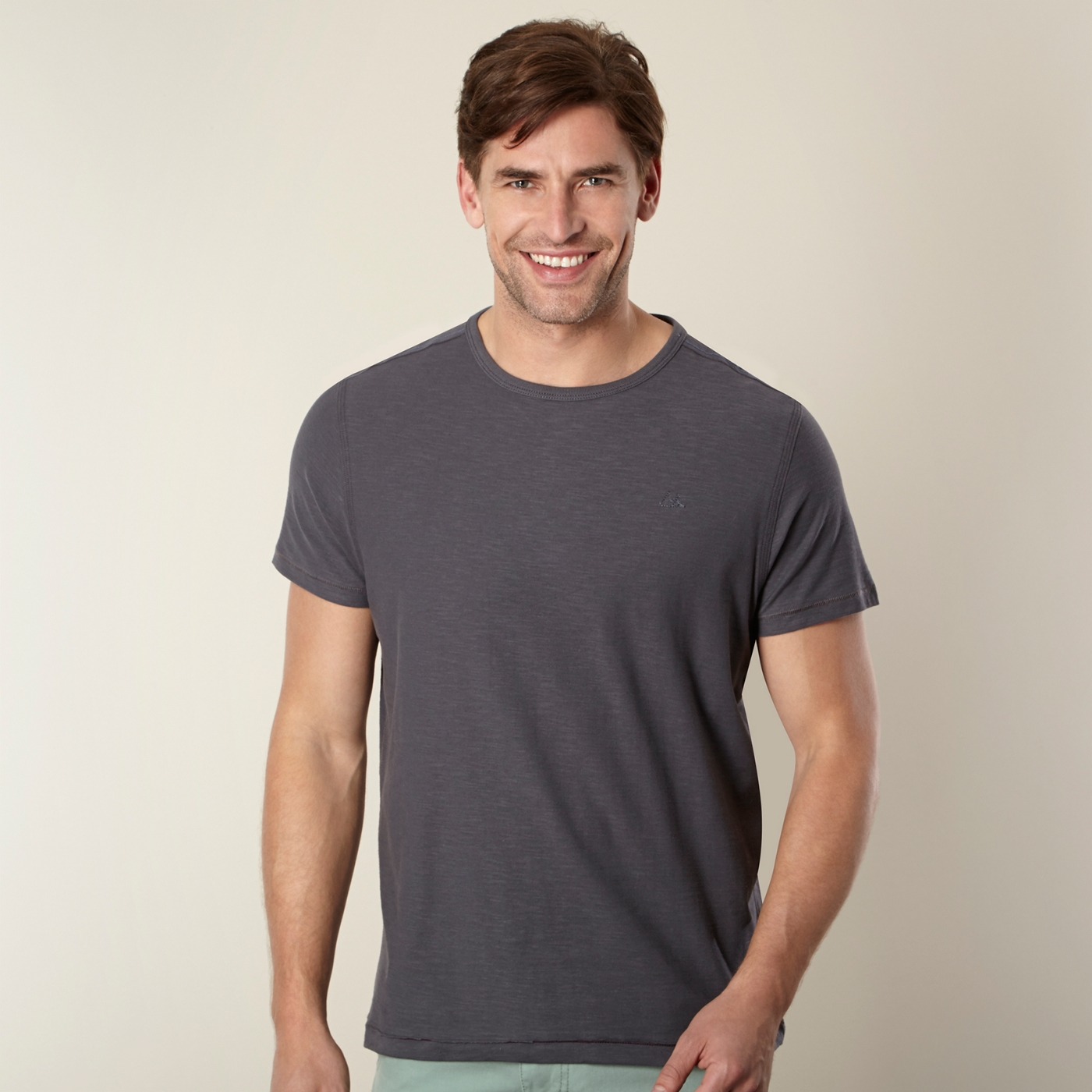 Mantaray Big and tall dark grey plain crew neck t shirt