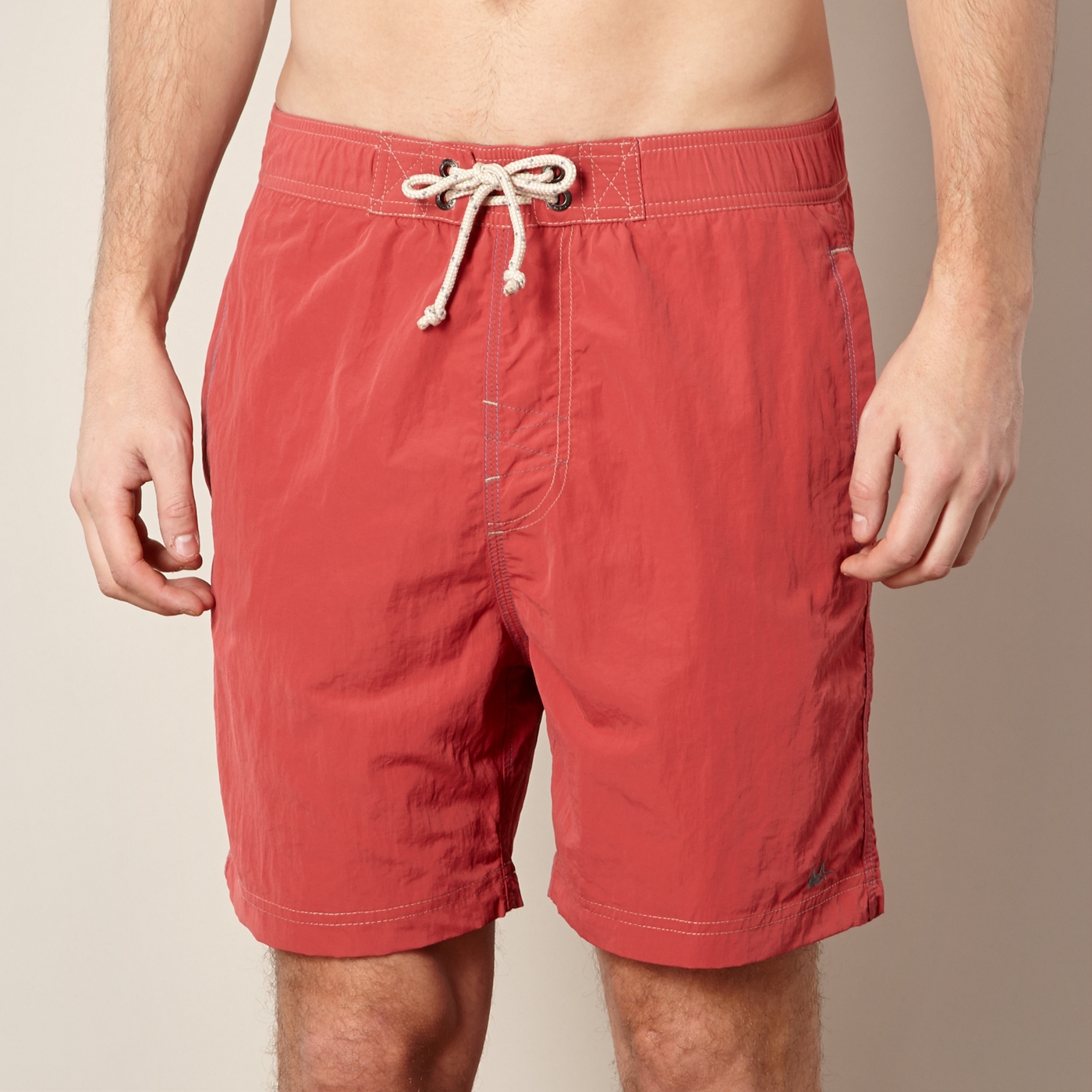 Mantaray Big and tall red poplin swim shorts