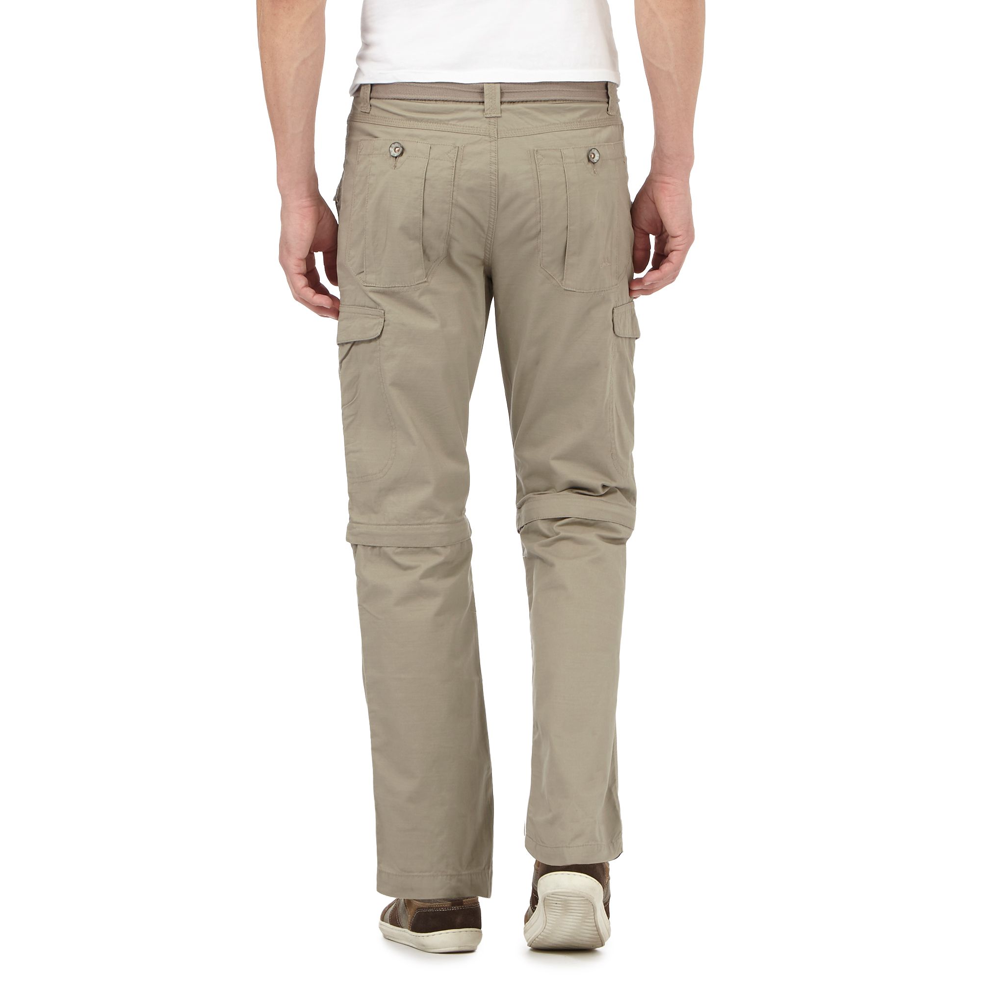 Mantaray Mens Taupe Zip Off Legs Belted Cargo Trousers From Debenhams ...