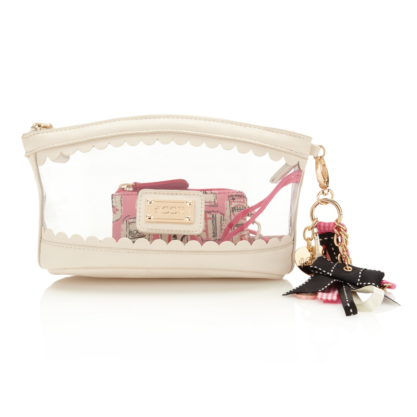 Floozie by Frost French Cream scallop trimmed make up bag