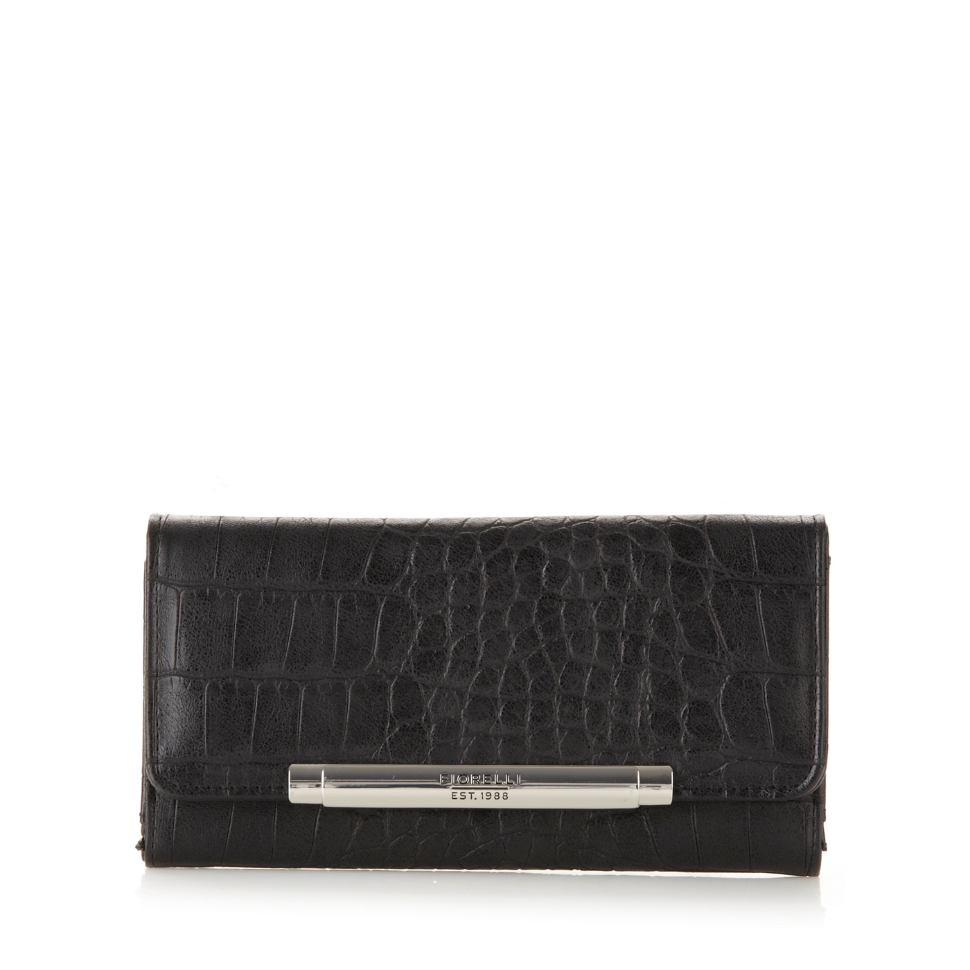 Fiorelli Black mock croc flap over purse