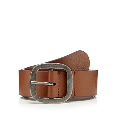 Mantaray - Tan buckled leather belt