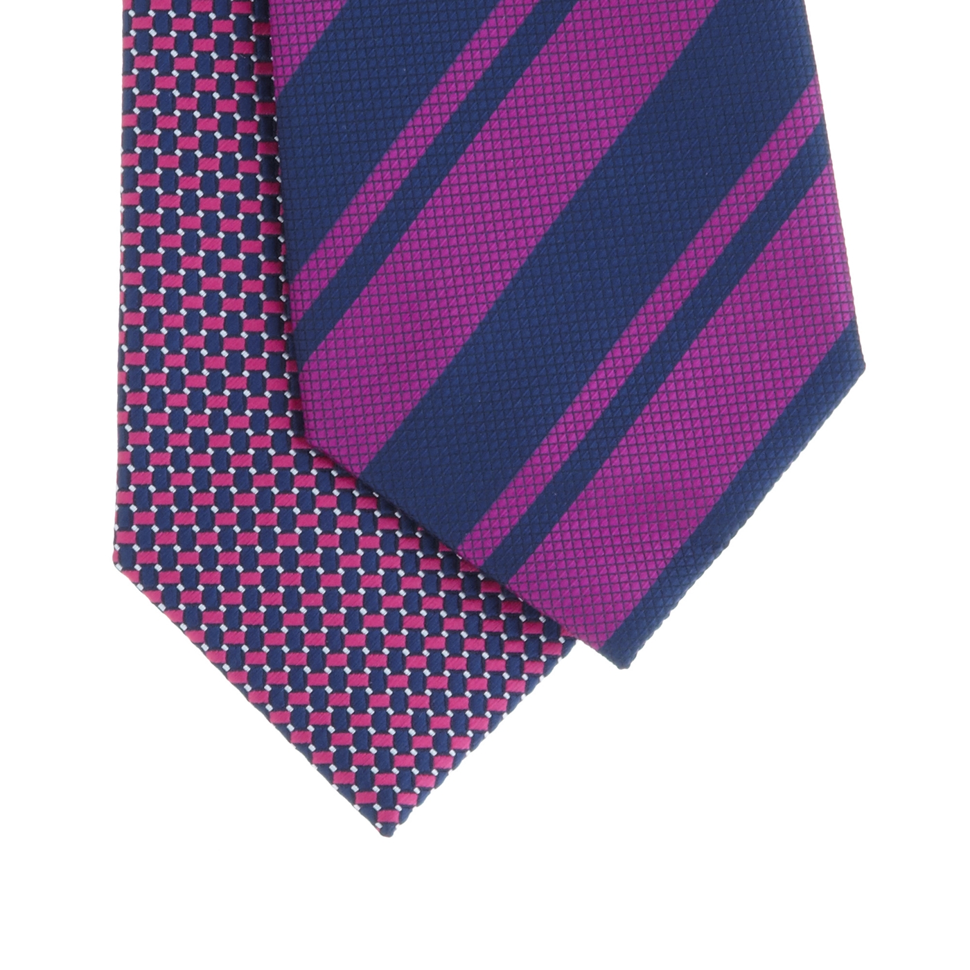 Thomas Nash Set of two dark pink jacquard patterned ties