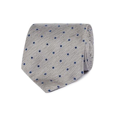 Hammond & Co. by Patrick Grant - Grey polka dot silk tie