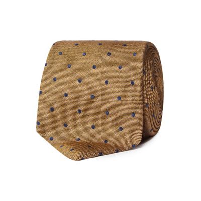 Hammond & Co. by Patrick Grant - Gold polka dot silk tie