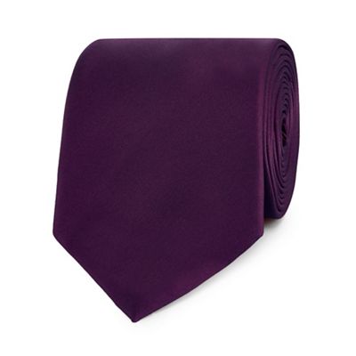 The Collection - Purple plain slim tie