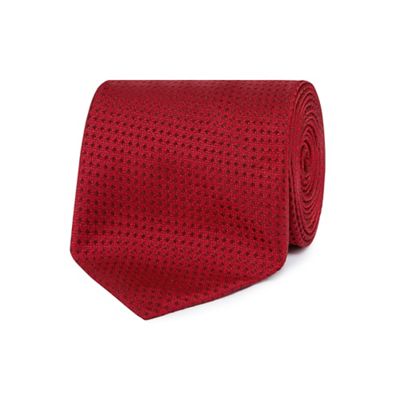The Collection - Red plain textured tie
