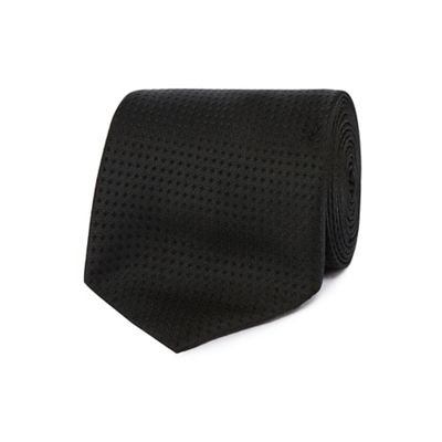 The Collection - Black plain textured tie