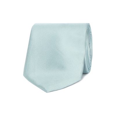 The Collection - Pale green ribbed slim silk tie