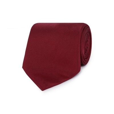 The Collection - Dark red ribbed silk tie