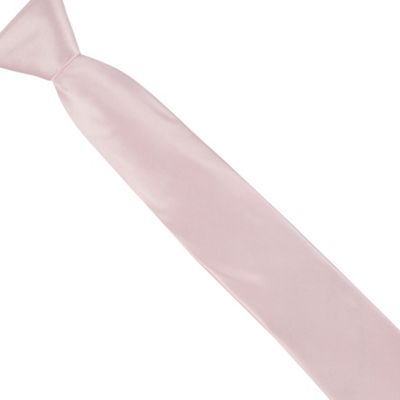 The Collection - Pink ribbed slim silk tie