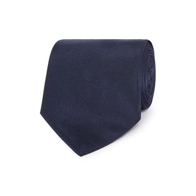 The Collection - Navy woven silk textured tie