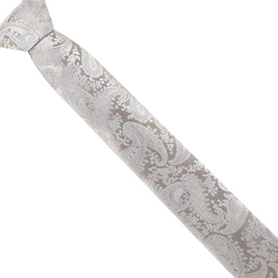 Black Tie - Silver paisley tie