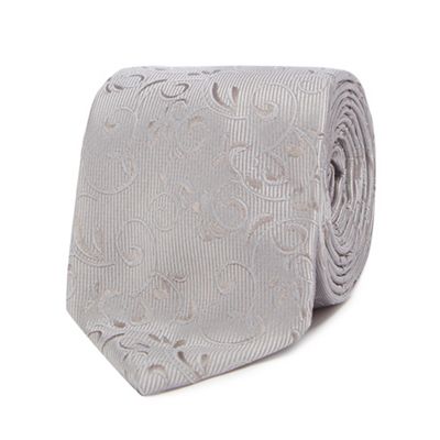 Black Tie - Silver jacquard tie