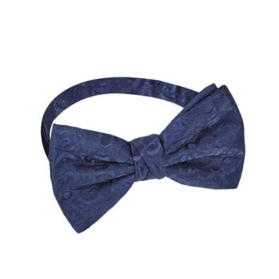 Black Tie - Navy embroidered ready tied bow tie