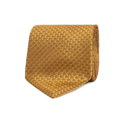 Hammond & Co. by Patrick Grant - Gold textured patterned silk tie