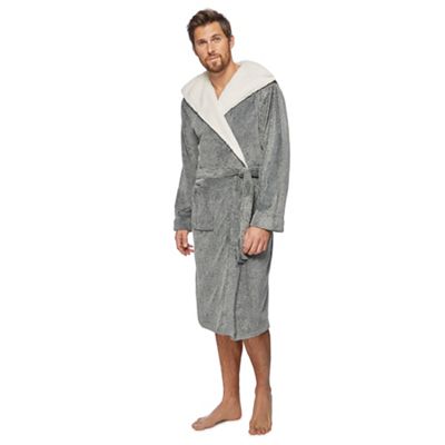 RJR.John Rocha - Grey sherpa hooded dressing gown