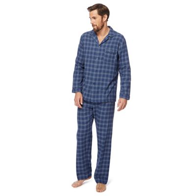 Maine New England - Blue windowpane checked pyjama set