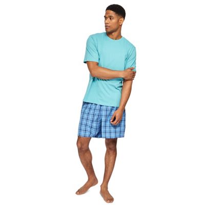 Maine New England - Big and tall aqua checked pyjama set