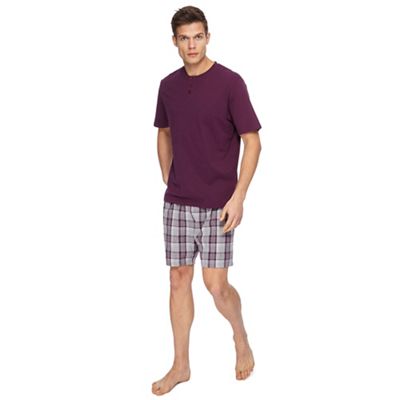 Maine New England - Big and tall purple checked pyjama set