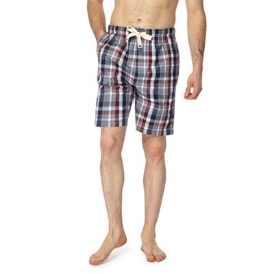 RJR.John Rocha - Big and tall navy and red checked pyjama shorts