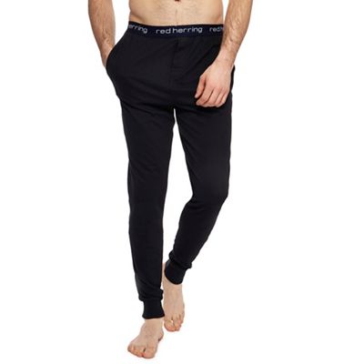 Red Herring - Black jersey cuffed pyjama bottoms