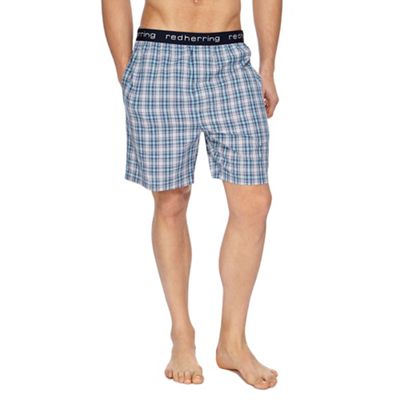 Red Herring - Big and tall aqua checked pyjama shorts