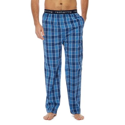 Red Herring - Navy gingham check cotton pyjama bottoms